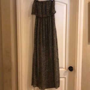 Leopard print strapless dress